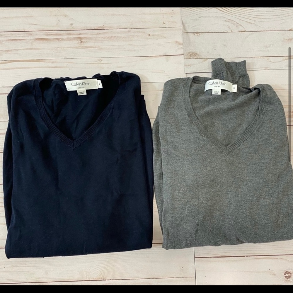 Calvin Klein slim fit V neck sweater bundle